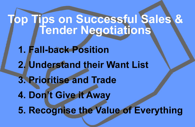 5 Top Tips on Successful Sales & Tender Negotiations