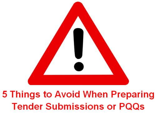 5 Things to Avoid When Preparing Tender Submissions or PQQs